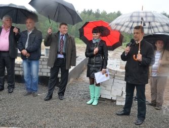 Placing the first brick on the new VIMAL starch factory-308